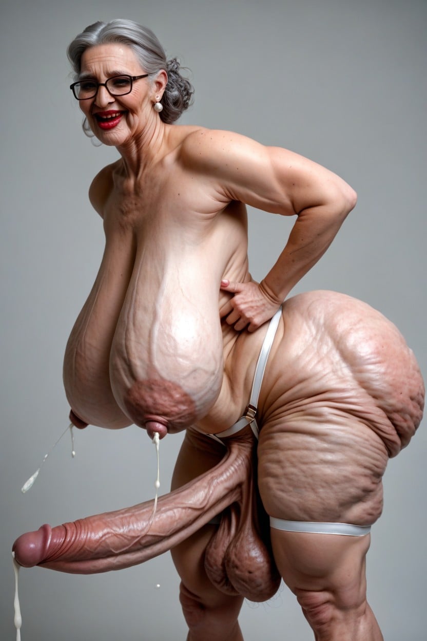 Saggy Ass, Side View, Curly Hair Shemale AI Porn