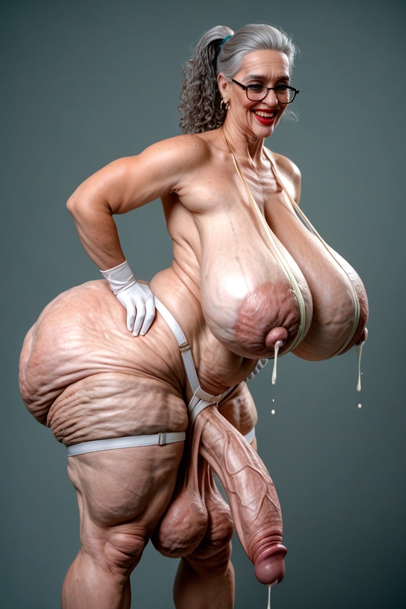Hands On Hips, Hyper Curvy, Saggy Ass Shemale AI Porn