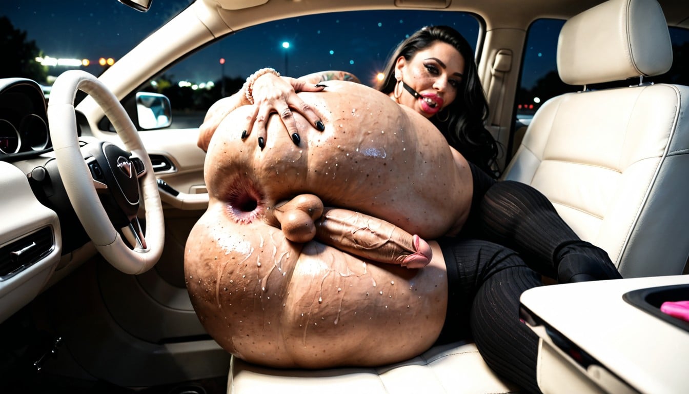 Thick Perineum, Gigantic Thighs, futanari Body Laying Sideways Shemale AI Porn