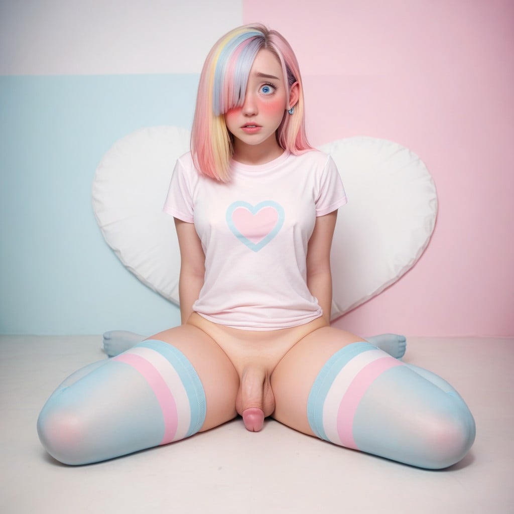 Pastel Colored Nails, Prettiest, Heart-shaped Face With Soft Rounded Contours Shemale AI Porn