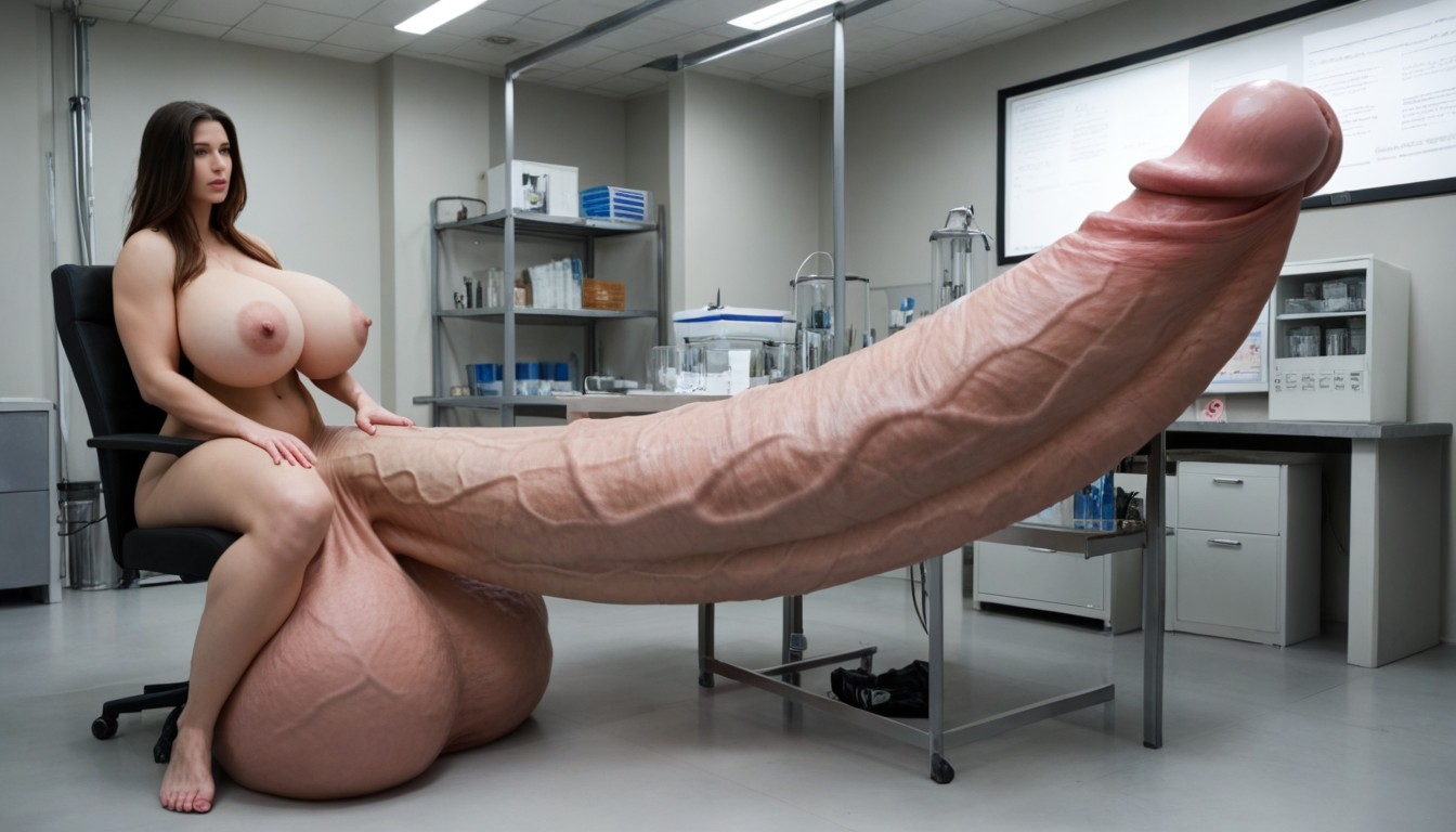 Hyper Long Penis, Hyper Thick Veiny Detailed Colossal Penis, Penis Fills Out Entire Room Porno IA transsexuelle