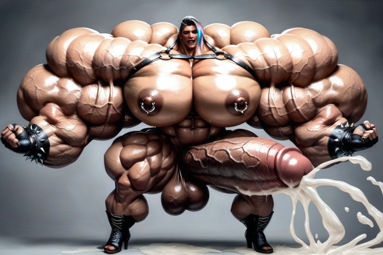 Gigantic Serratus Anterior, Three Cuarter View, Gigantic Pectoralis Major Porno IA transsexuelle