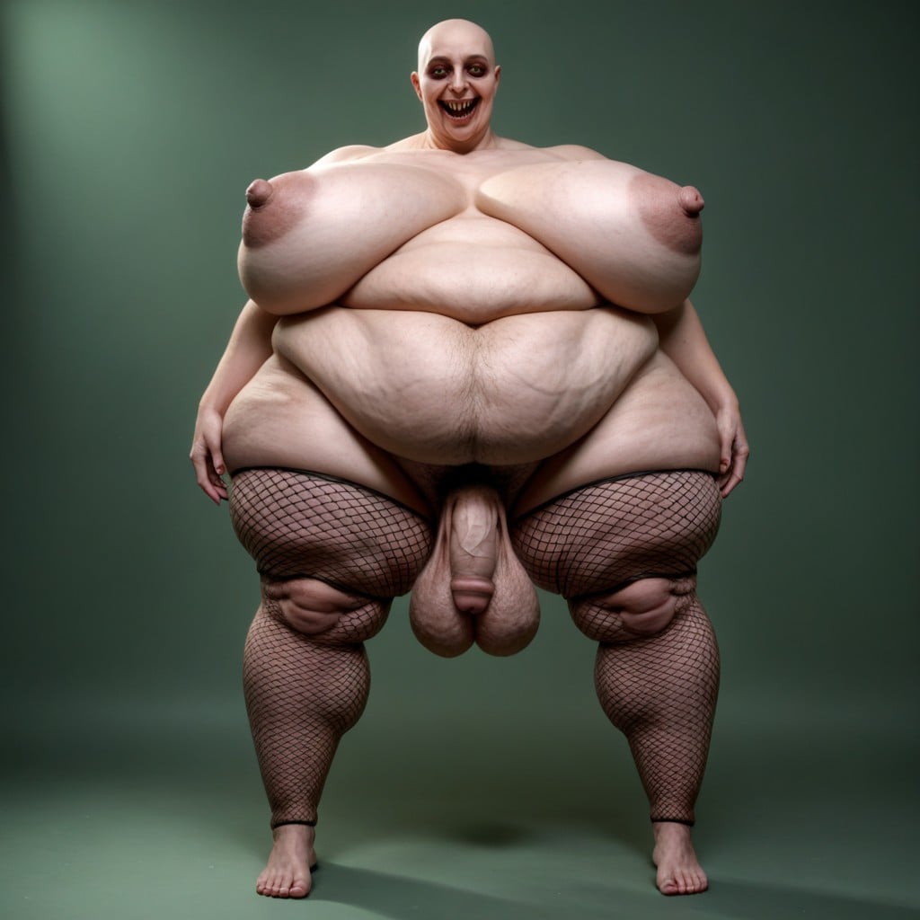 Hyper Morbidly Obese, Droopy Low Hanging Balls, Cellulite Porno IA transsexuelle