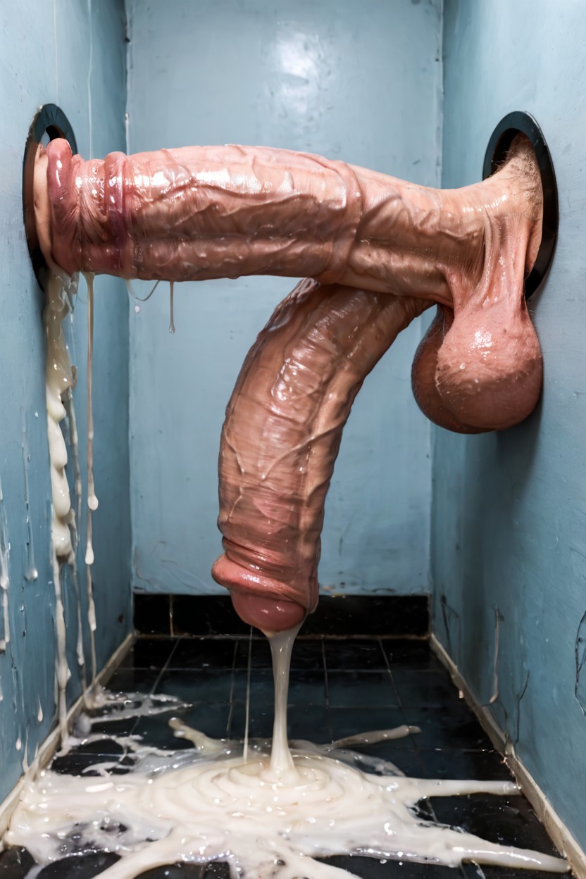 Bottom Up View, Four Testicles, Hdr Porno IA transsexuelle