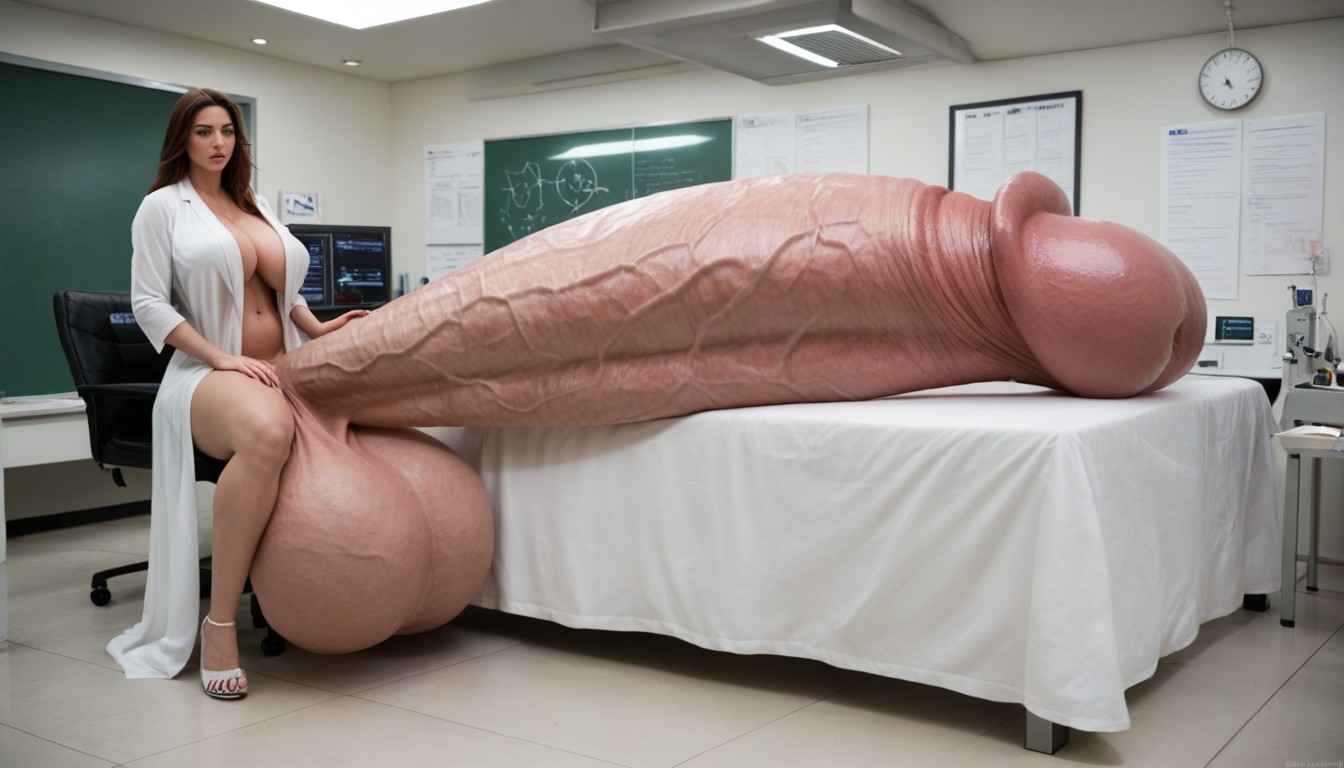 Testicles Are Just Too Gigantic, Balls Are Big Enough To Touch The Floor, Impossibly Gigantic Girthy Penis Shemale AI Porn