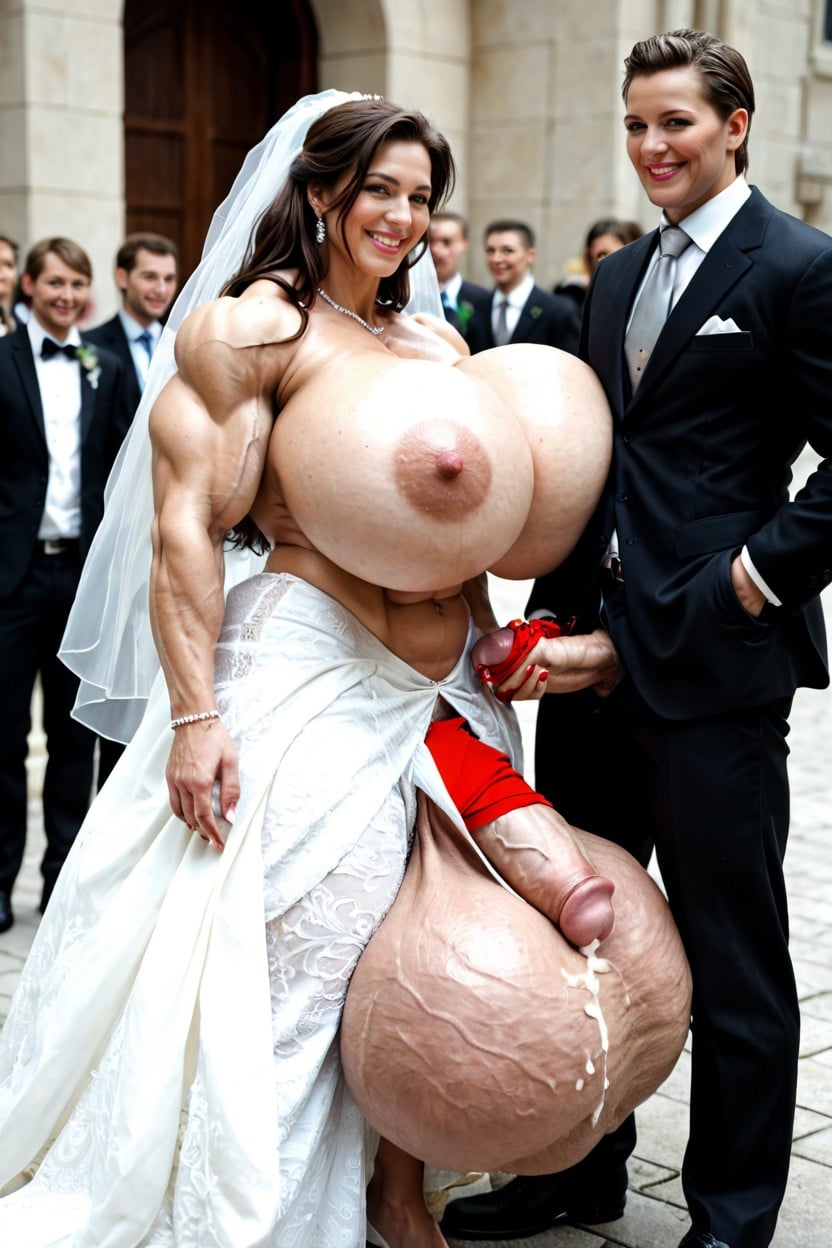 Mega Gigantic Balls, Huge Erected Nipples, Toned Muscles Porno IA transsexuelle