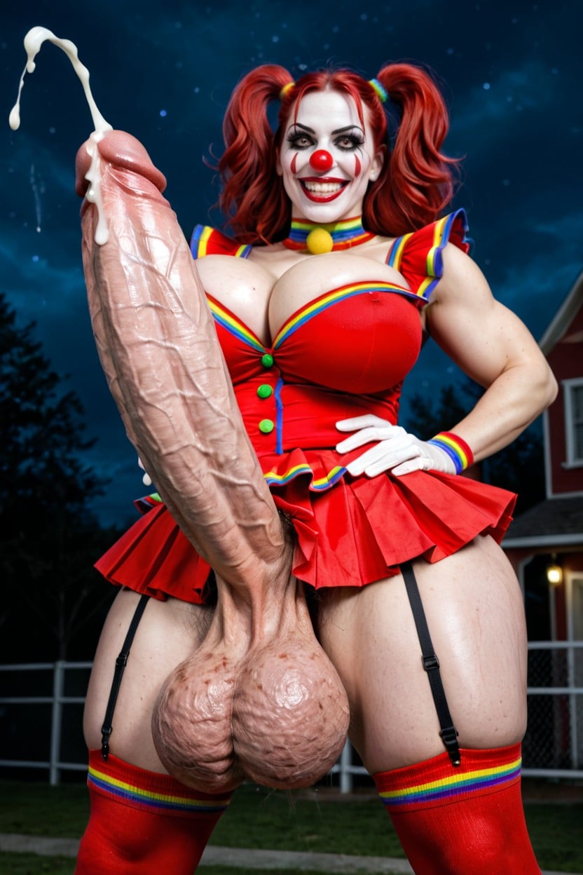 Goofy Scary, Leaking Cum, Night Shemale AI Porn