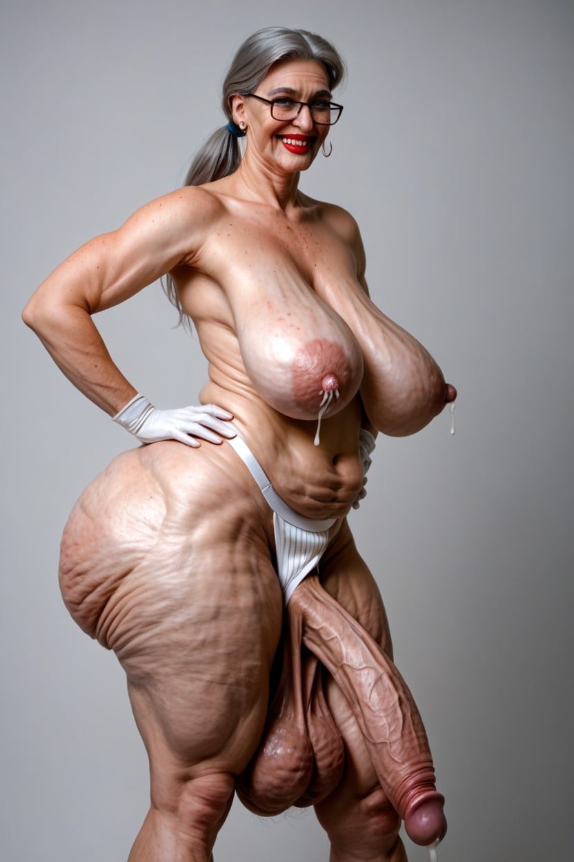 White Jockstraps, Old Lady, Hyper Veiny Breasts Shemale AI Porn