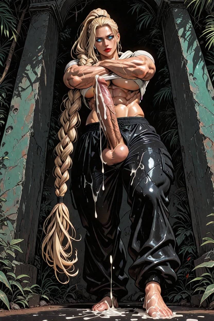 Wet Foot, Back Against A Wall, Abs Shemale AI Porn