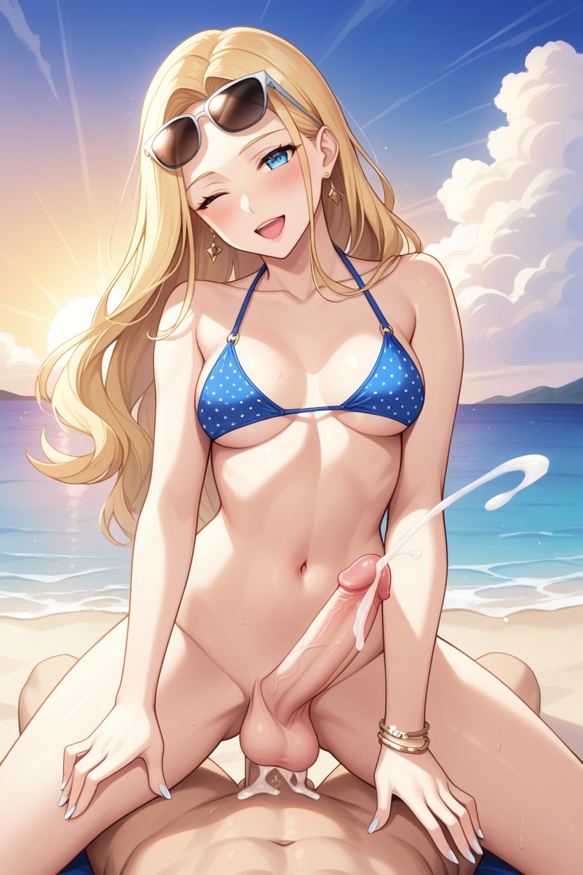 Beach, Creampie, Pleasure Shemale AI Porn
