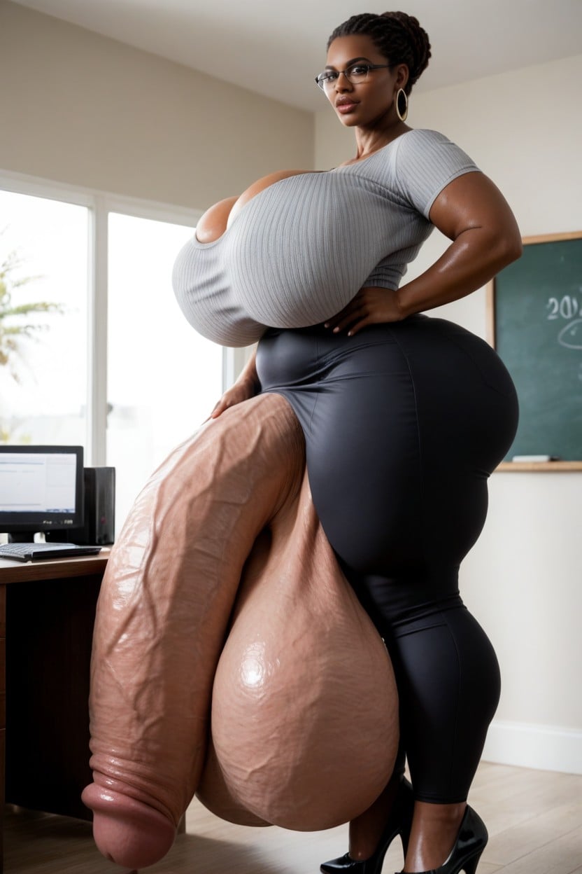 Pénis De Poney, Salle D'étude, Impossibly Long Hyper Penis Porno IA transsexuelle