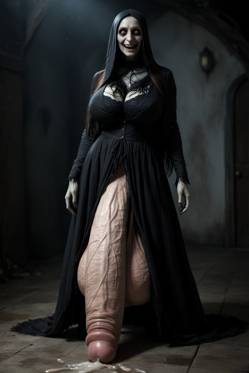 Creepy Atmosphere, Nightmare, Impossibly Long Hyper Penis Porno IA transsexuelle