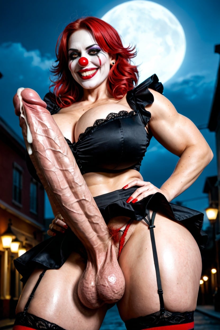 Sexy Hooker Outfit With Skirt, Sein Massif, Night Porno IA transsexuelle