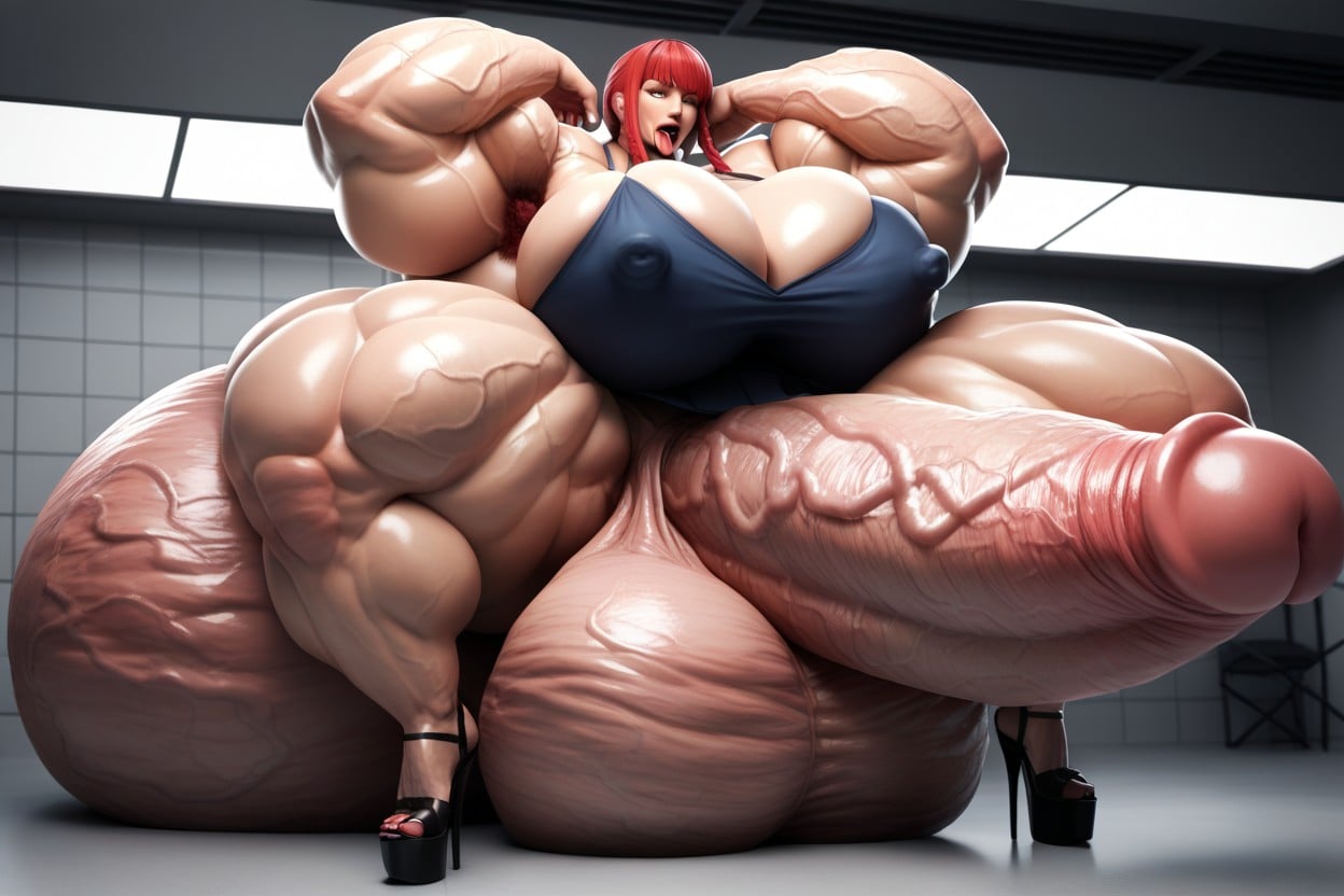 Wide Hips, Hyper Gigantic Testicles, Hyper Gigantic Veiny Penis Porno shemale IA