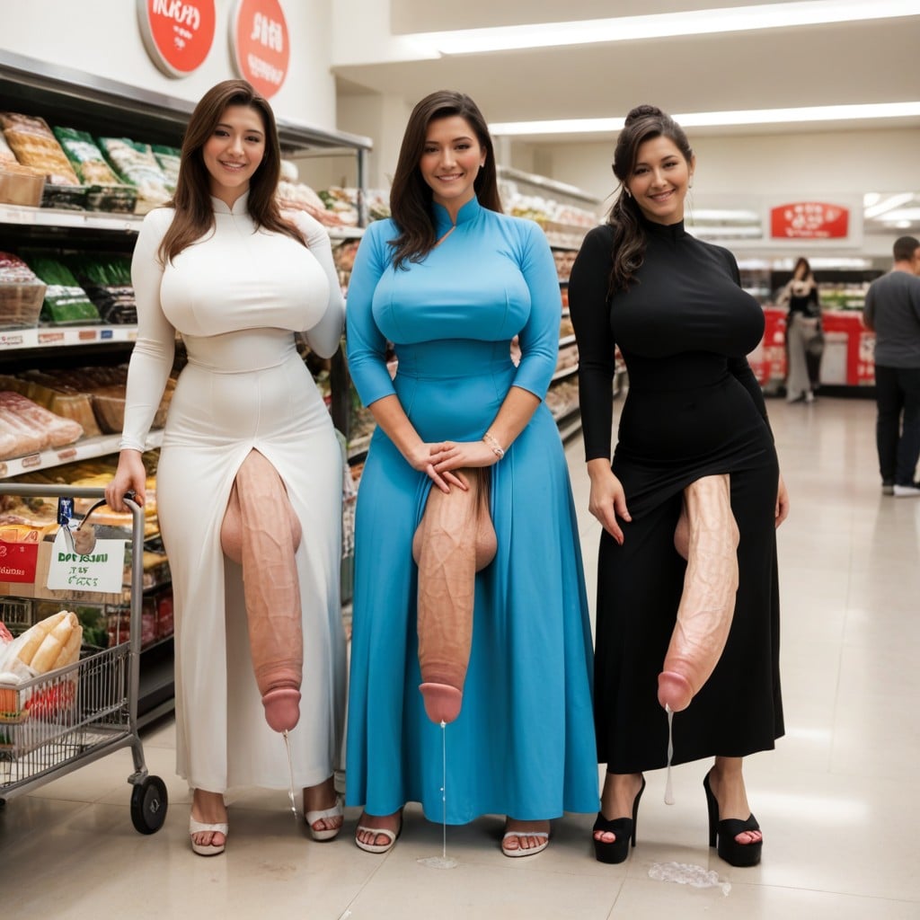 Grocery, Harem, Hyper Bulge Shemale AI Porn