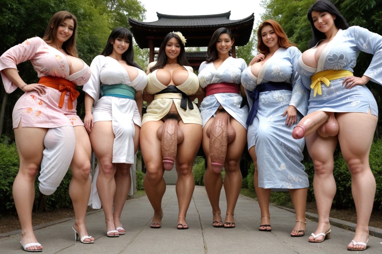 Colk Bulging Under Clothes, Bottom Up (upskirt), Japanese Shemale AI Porn