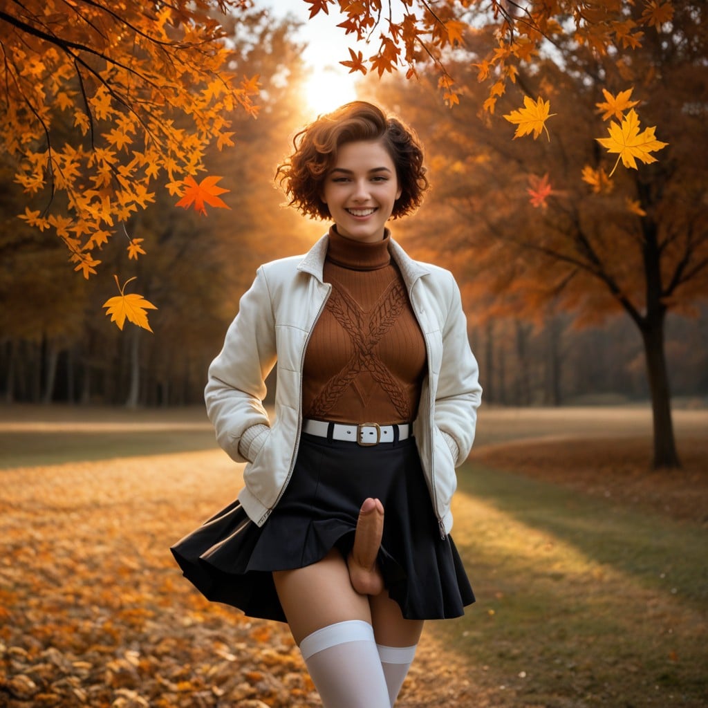 Autumn Field, Bokeh Effect From The Sun, + Shemale AI Porn