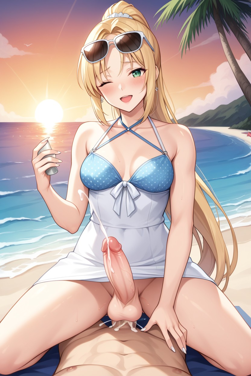 Beach, Cum In Ass, Cumshot Shemale AI Porn