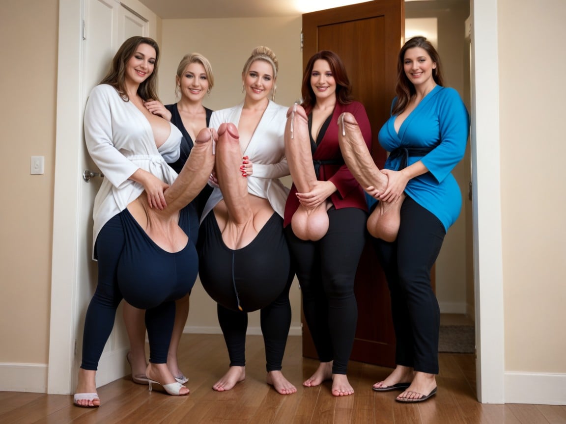 Gigantic Cock, Thick Thighs, Doorway Shemale AI Porn