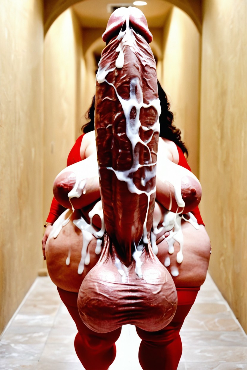 Walking, Impossibly Long Hyper Penis, Extremely Large Ass Shemale AI Porn