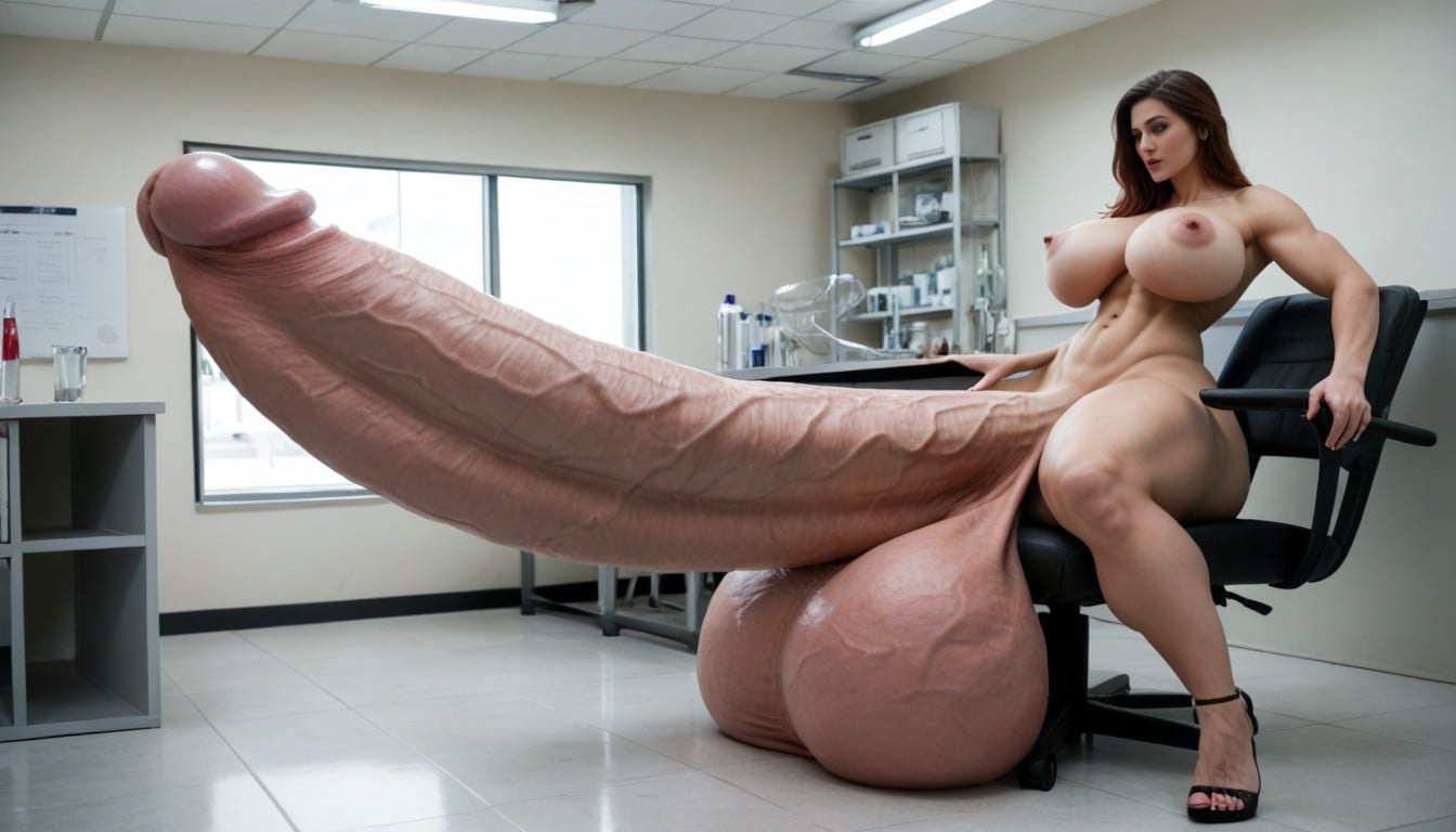 Testicles Are Just Too Gigantic, Super Model, Gigantic Hyper Macro Penis Shemale AI Porn