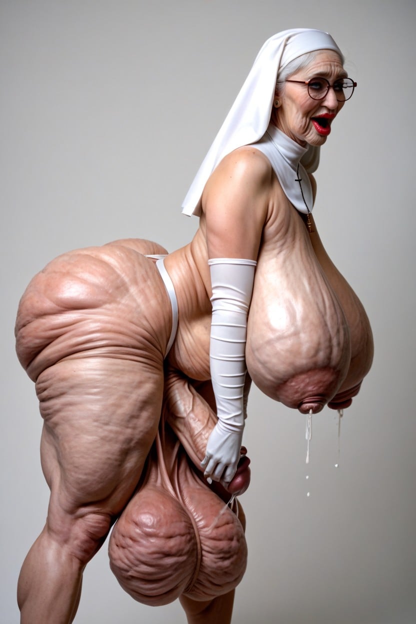 Thick Lumpy Breast Milk, Old Lady, Stretch Marks Shemale AI Porn