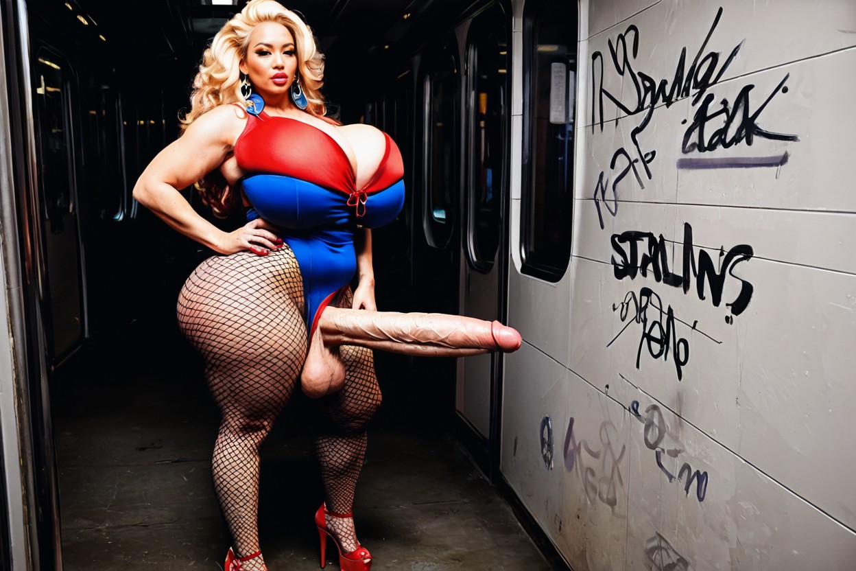 Gigantic Perfect Boobs, Full Body, Standing Shemale AI Porn
