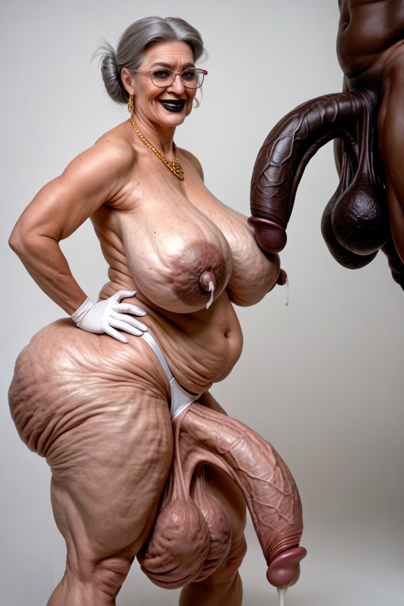 Wide Hips, Thick Reading Glasses, Gigantic Shemale AI Porn