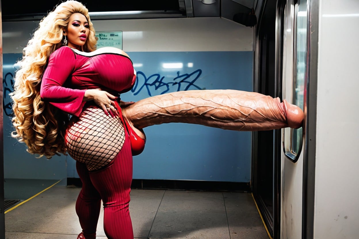 Full Body, Beautiful Face, Pink Lip Gloss Shemale AI Porn