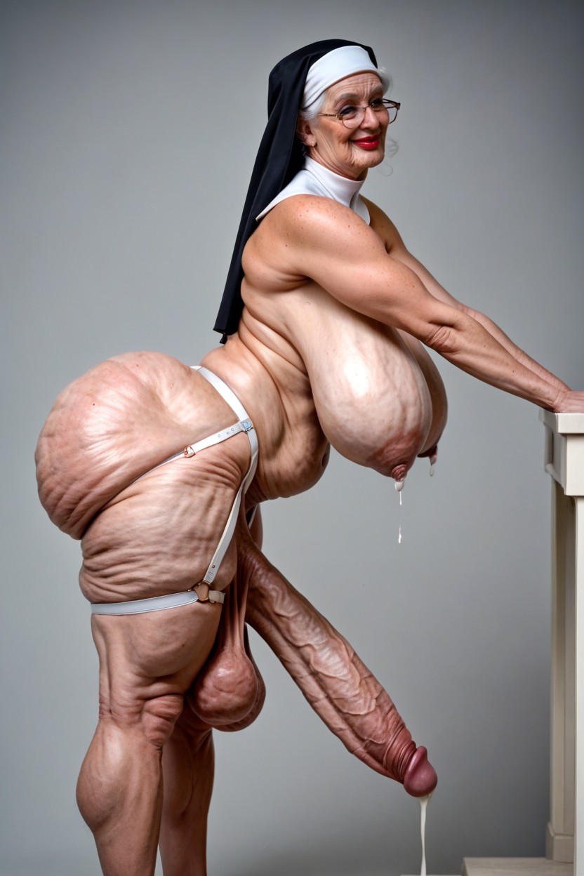 Naked, Heavy Balls, White Jockstraps Shemale AI Porn