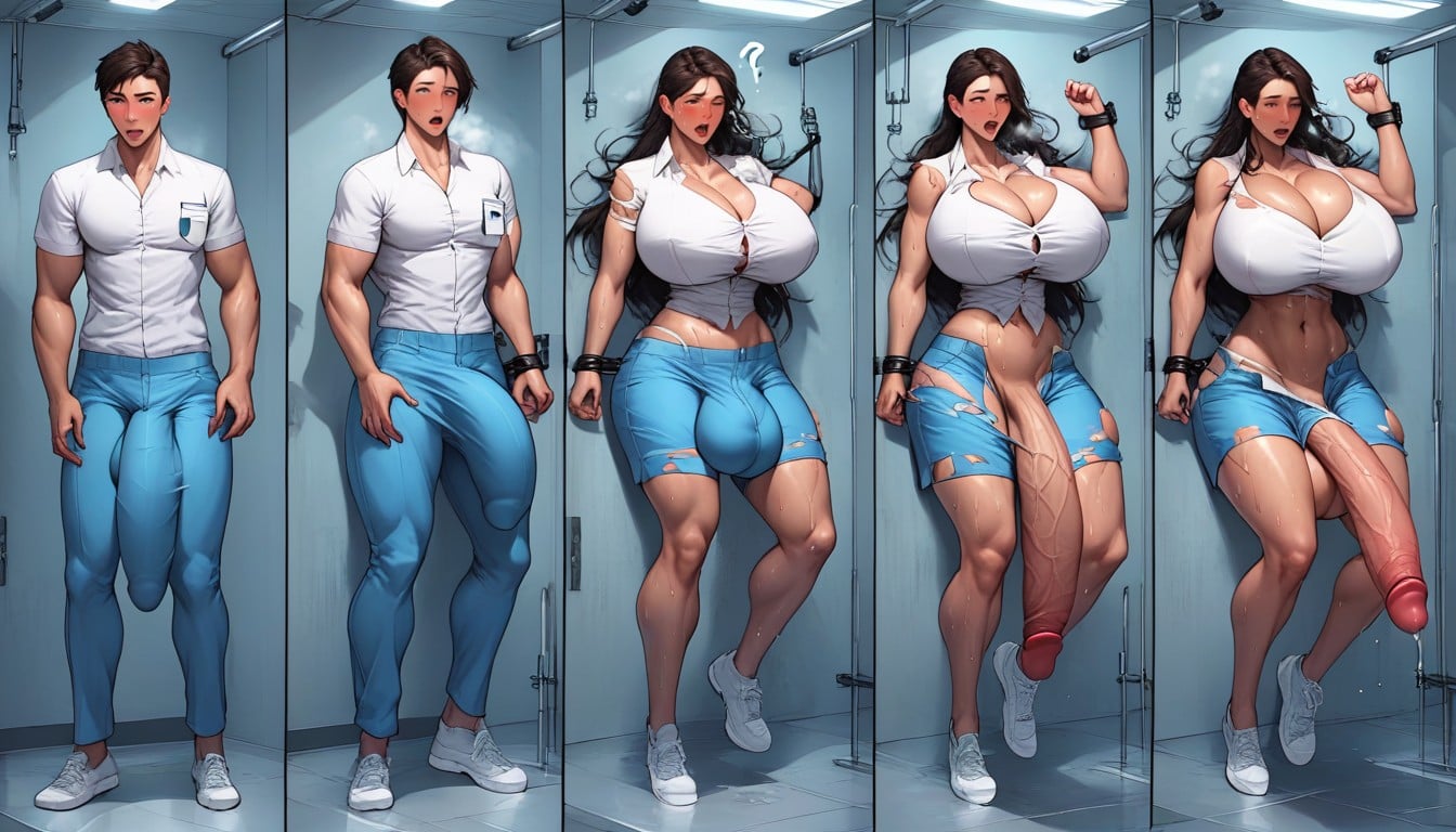 Restrained, Breast Expansion, Confused Face Shemale AI Porn