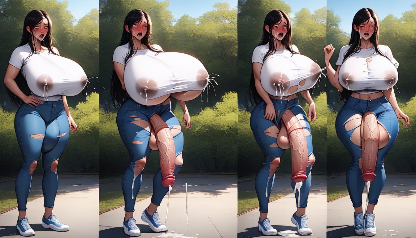 Ripped Clothes , Transformation, Breast Expansion Shemale AI Porn