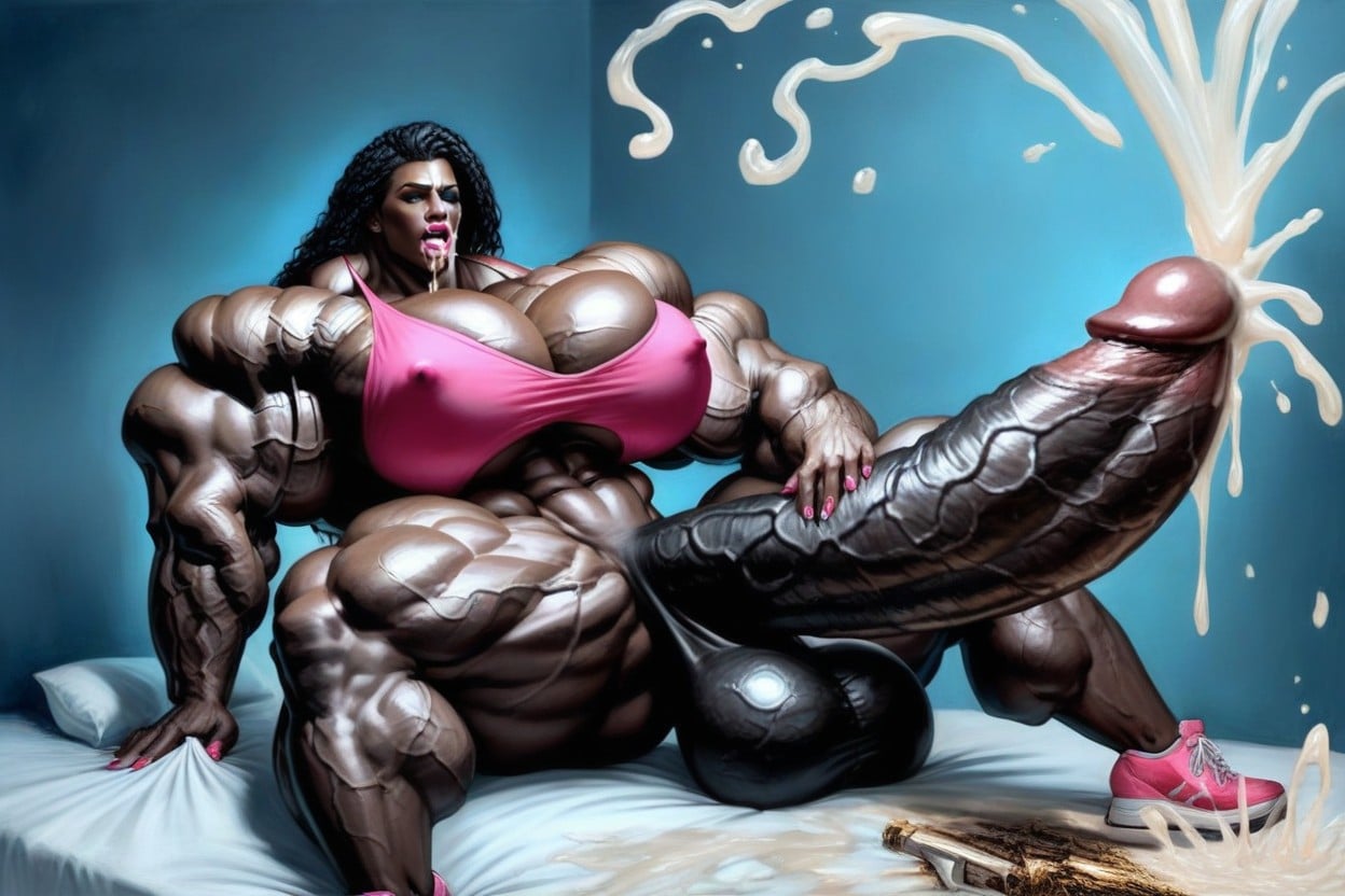 Shredded Abs, Giantess, Extremely Long Black Cock Shemale AI Porn