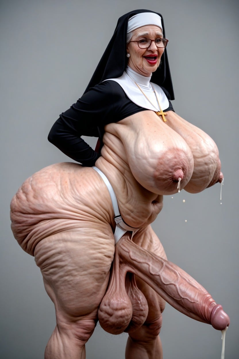 Shriveled Balls, Thick Lumpy Breast Milk, Gigantesque Porno IA transsexuelle