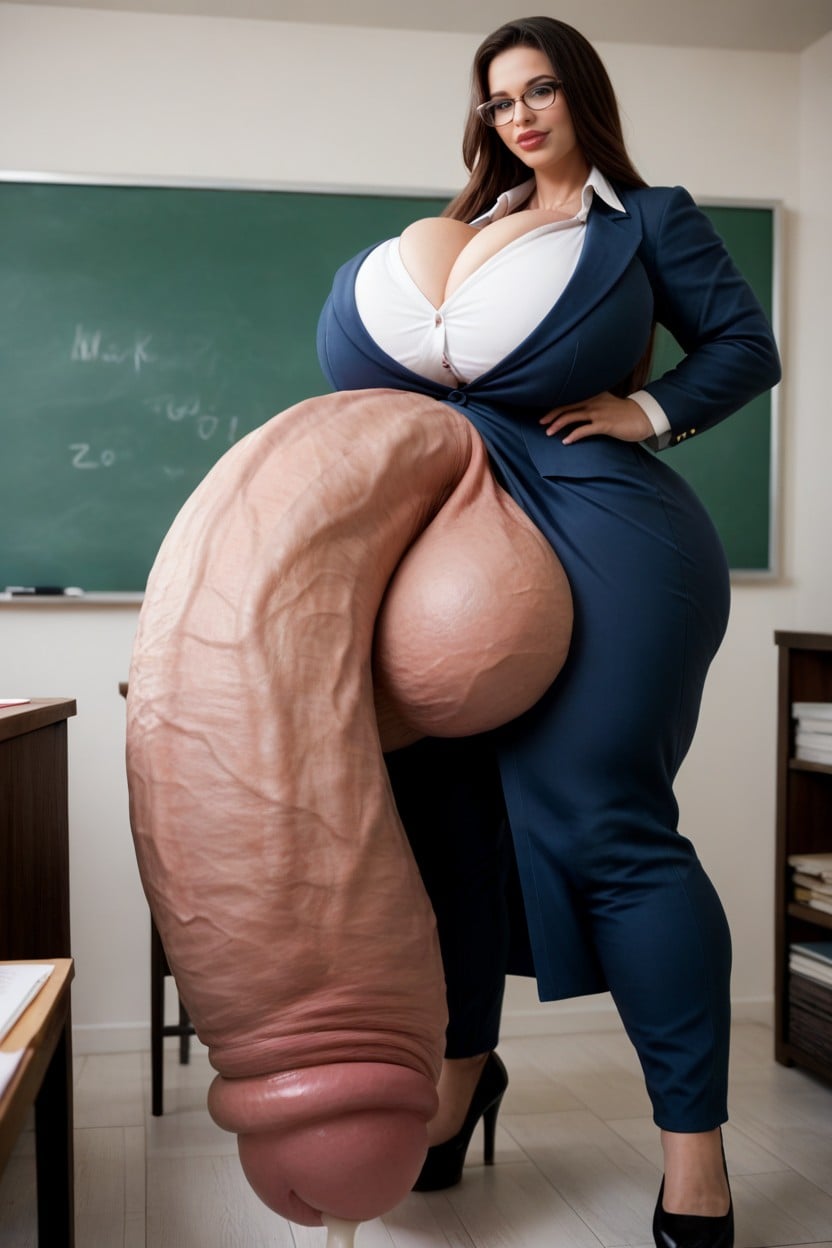 Thick Lips, Teacher, Impossibly Long Hyper Penis Shemale AI Porn