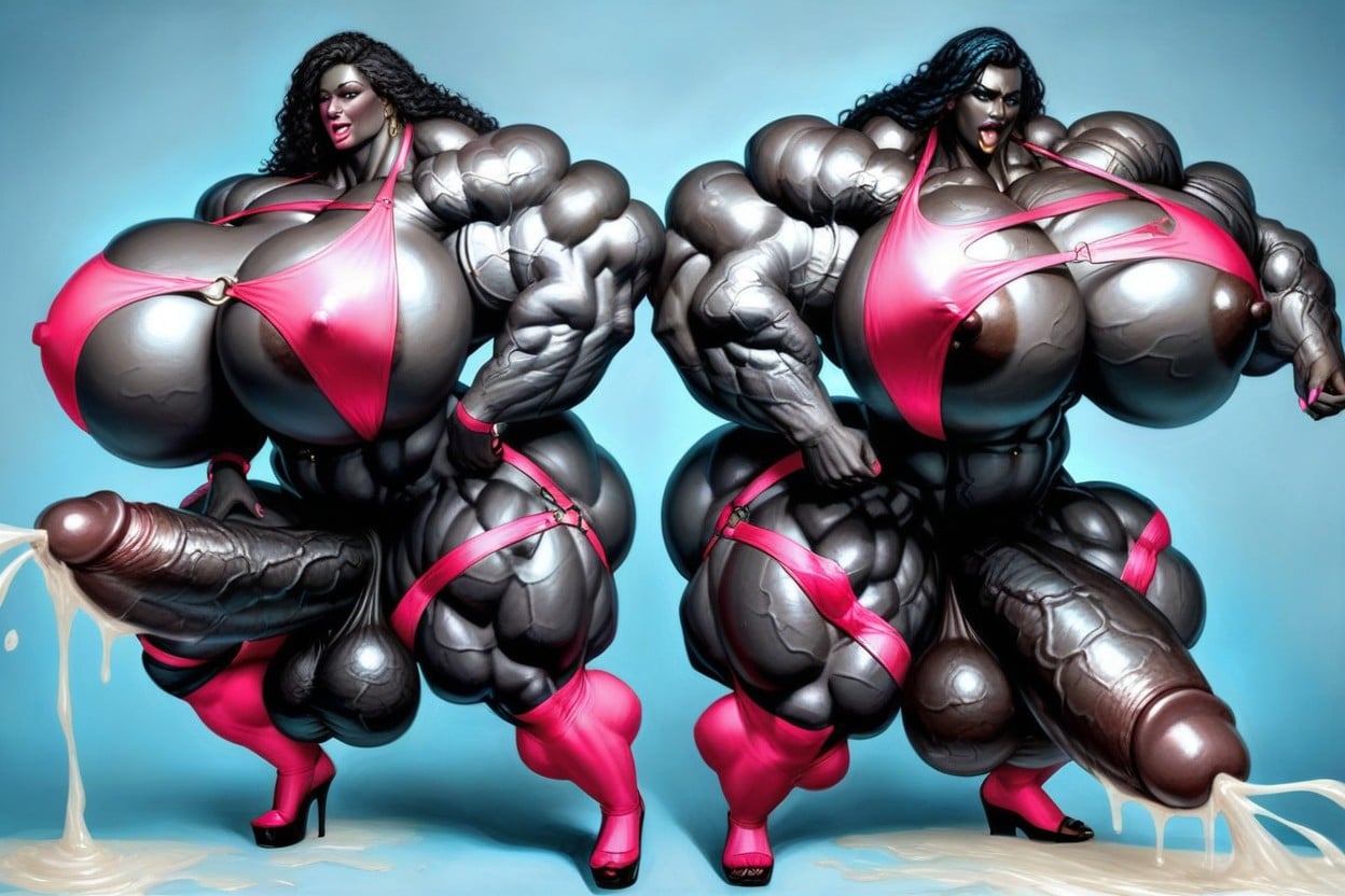 Very Wide Torso, Gigantic, Faerie Is On The Floor In All Four Shemale AI Porn