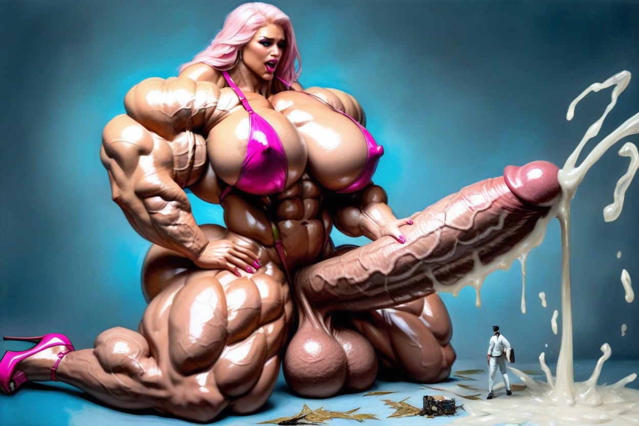 Solo, Bloated Muscles, Over Buffed Muscles Shemale AI Porn