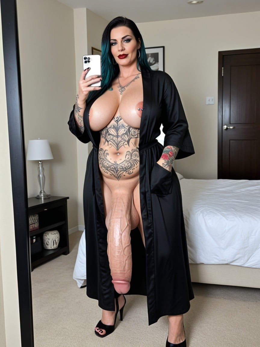 Very Long Legs, Tattoo, Gorgeous Face Shemale AI Porn