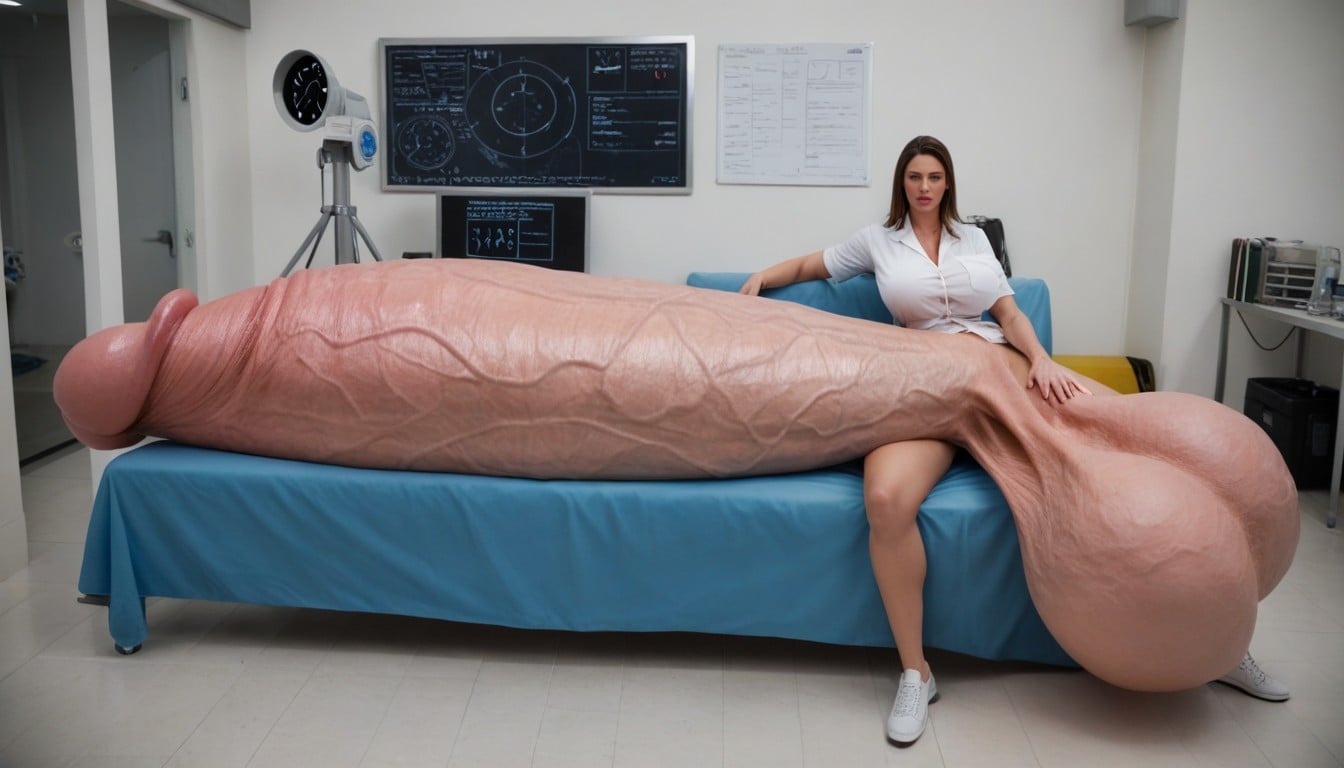 Hyper Gigantic Penis, Hyper Gigantic Glans, Sitting Down Shemale AI Porn