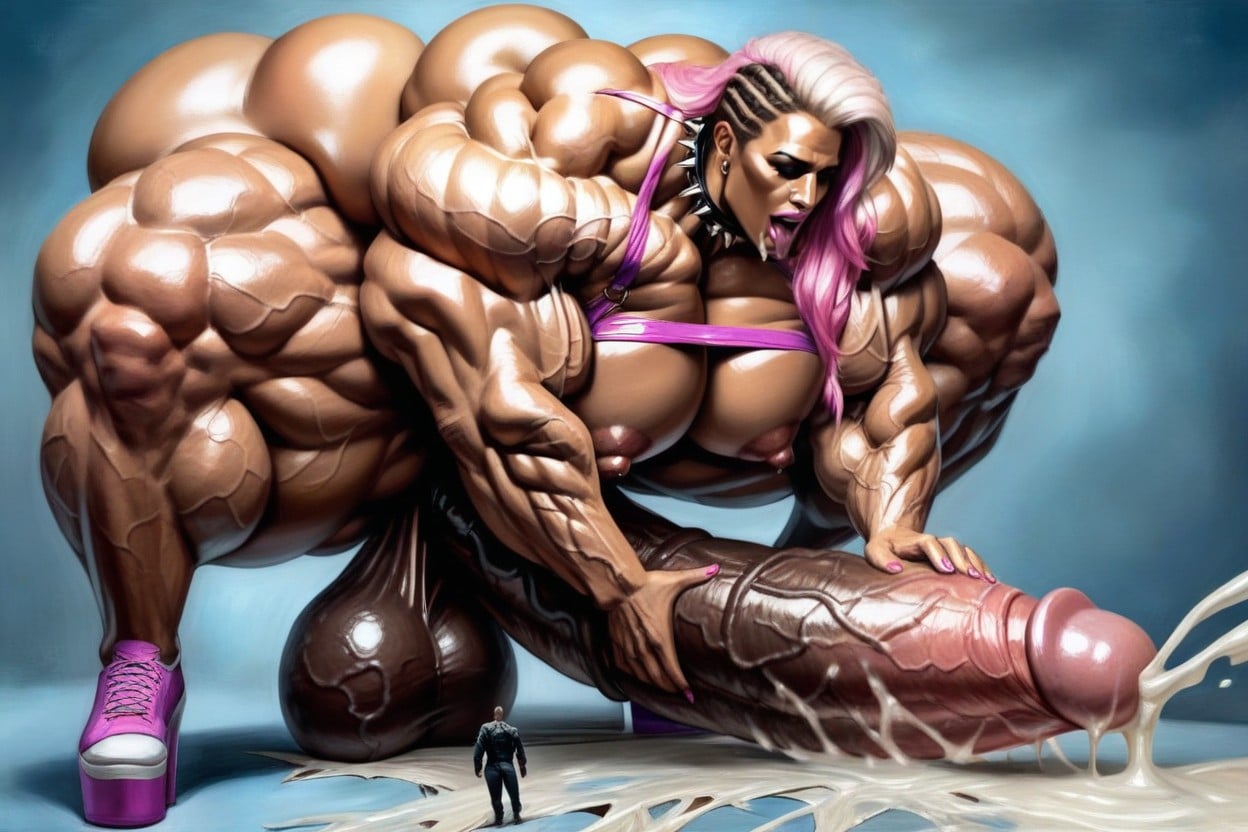 Veiny Muscles, Cumshot, Muscular Veins Shemale AI Porn