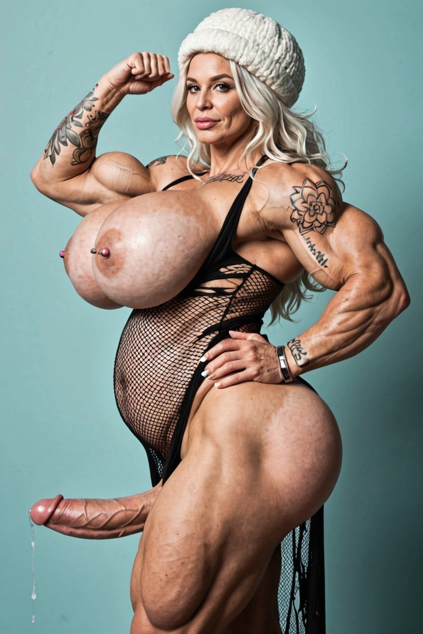 Very Extremely Large And Obese Body, Extreme Hyper Muscular Body, Bottom Naked Shemale AI Porn
