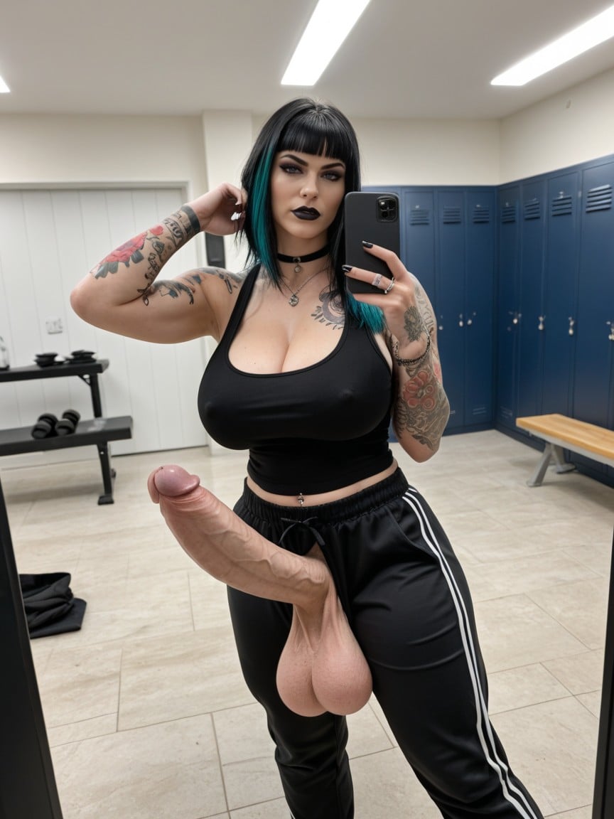 Kitchen, Mistress, Bangs Styled Hair Shemale AI Porn