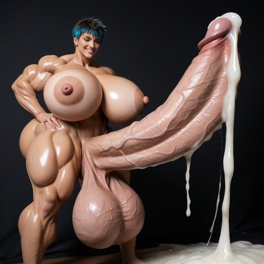 Tomboy Hair, Tomboy, Exaggeratedly Large Ass Shemale AI Porn