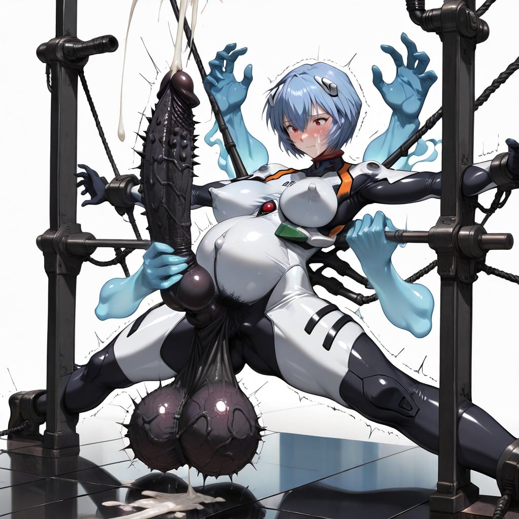 Spines Balls, Oversized Hyper Gigantic Balls Hang The Floor, Trembling Horsecock Shemale AI Porn