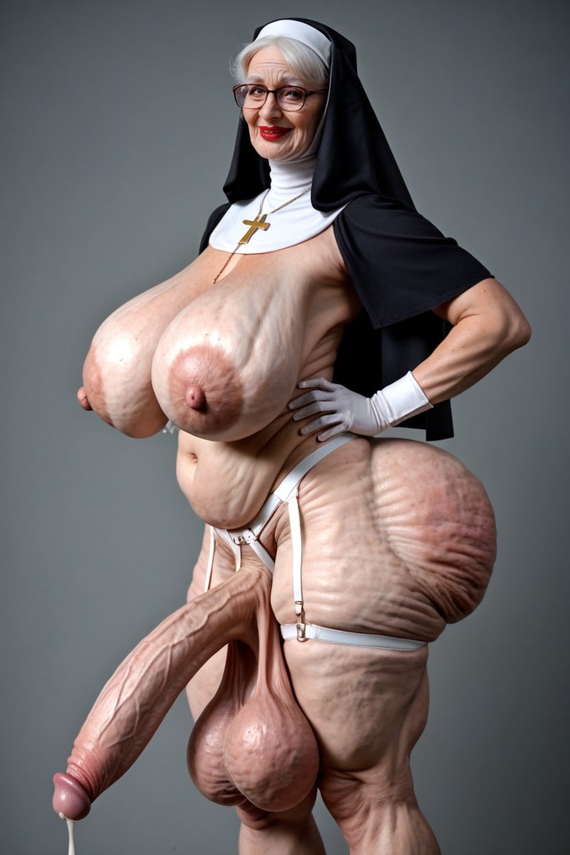 Natural Breast, Swollen Puffy Nipples, Flabby Wrinkly Arms Shemale AI Porn