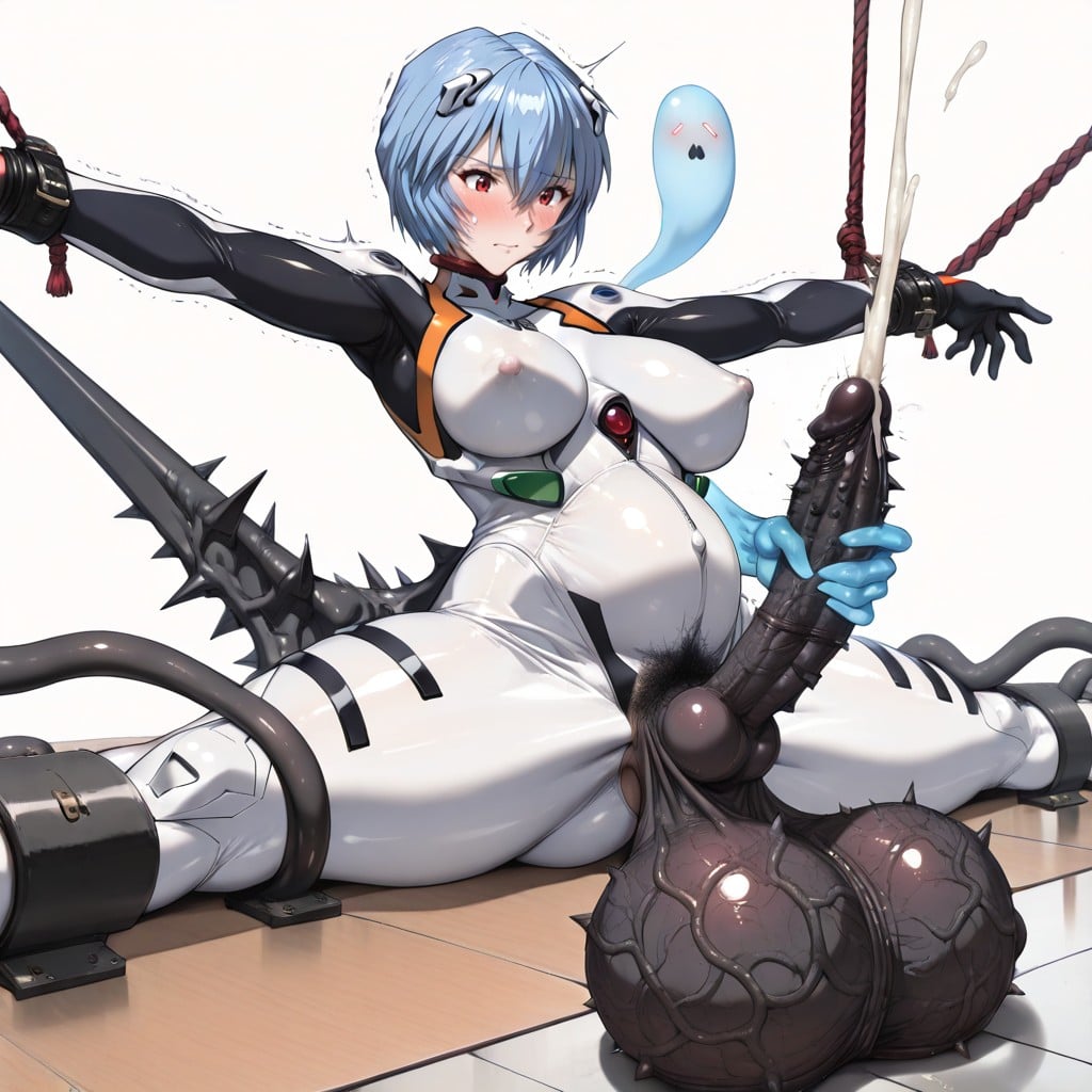 Ayanami Rei From Neon Genesis Evangelion, Perfect Anatomy, Excessive Cumshot Shemale AI Porn