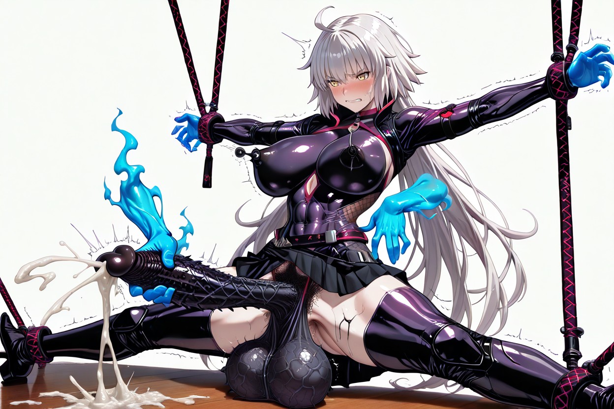 Restrained, Covered Spines Glans, Wide Spreed Legs Shemale AI Porn