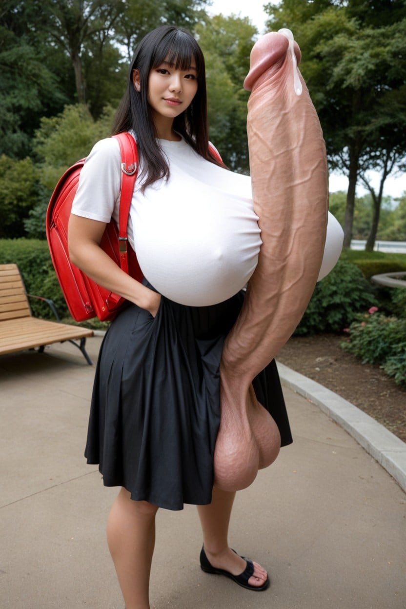Impossibly Long Hyper Penis, Gigantic Saggy Tits, Saggy Gigantic Boobs Shemale AI Porn