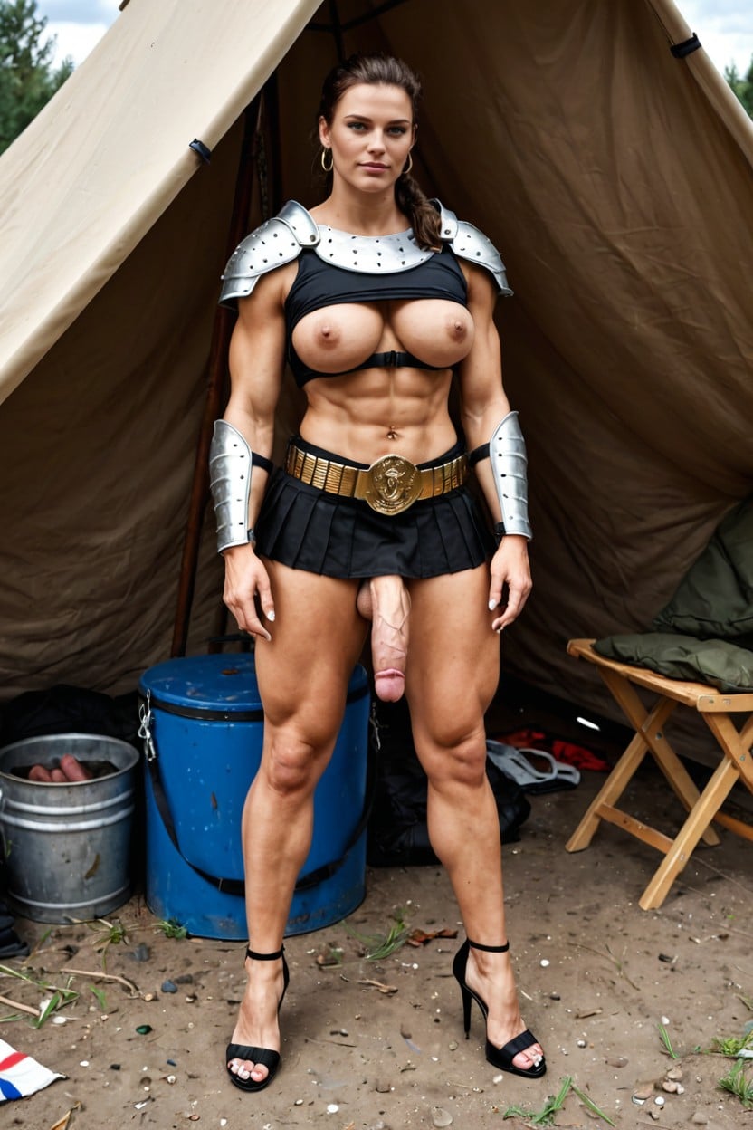 Sexy Pixe Hair, Gladiator, Golden Belt Shemale AI Porn