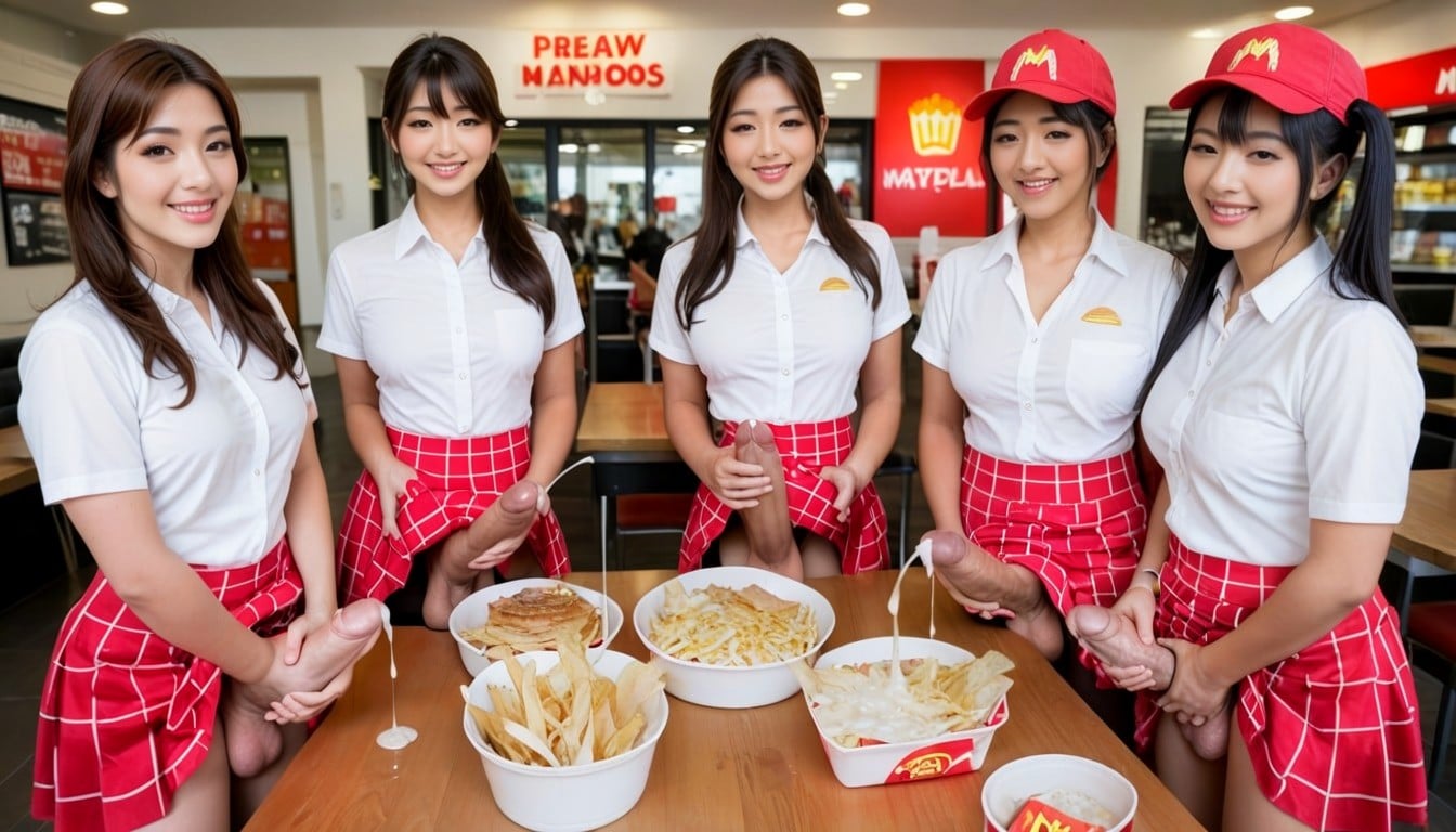 Peux Tu Mettre Beaucoup Plus De Sperme Sur Les Frites Peux Tu Faire Éjaculer Les Persos Sur Les Frites Retirer Tout Les Persos Dans Les Encadrer Roses Retirer Les Cheveux Casquette Pour Les Personnages Restant Shemale AI Porn